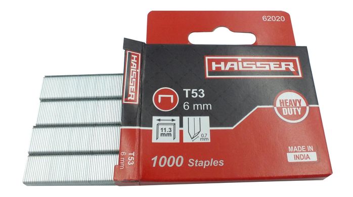 Скобы для степлера Haisser Т53 1000шт 6х11.3х07мм (93926)