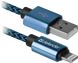 Кабель Defender ACH01-03T USB(AM) – Lighting 1м, 2.1A Blue (87811) фото 2