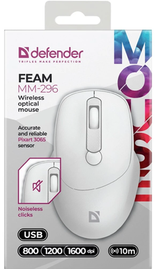 Миша Defender Feam MM-296 White