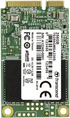 SSD внутрішні Transcend MSA230S 256 Gb mSATA 3D TLC (TS256GMSA230S) комп'ютерний запам'ятовувальний пристрій