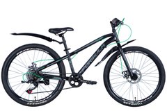 Велосипед ST 24" Formula FOREST DD з крилом Pl 2024 (чорно-зелений (м))