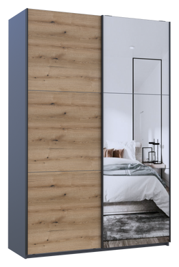Шафа-купе двохдверна Doros G-Caiser 160х60х240 см Графіт/Дуб евок/1 Дзеркало (DRS-011038)