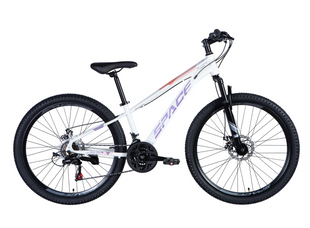 Підлітковий велосипед Space Saturn ST 24" AM DD рама - 13", біло-бузковий