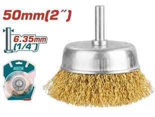 TOTAL TAC33021 Щетка крацовка "Чашка", со шпилькой, 50мм