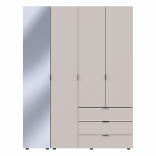 Комплект шаф для одягу Doros Гелар (2 шт.) 155х49,5х203,4 см Дзеркало/Кашемір (DRS-011259)