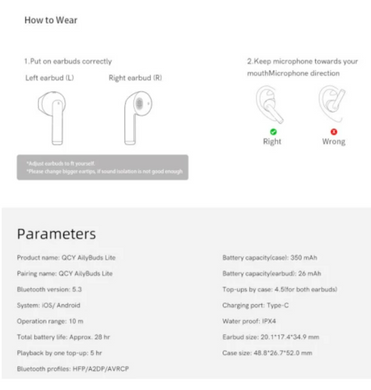 Гарнітура Xiaomi QCY T29 AilyBuds Lite TWS White K