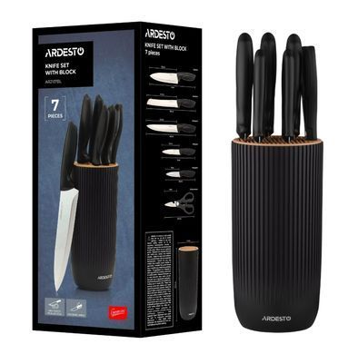 Набір ножів з блоком Ardesto Gemini AR2107BL, 7 предметів