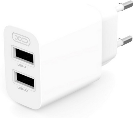 Мережевий зарядний пристрій XO L109 - 12W Dual port USB-A White