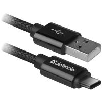 Кабель Defender USB09-03T PRO USB2.0, AM-Type-C Black, 1m (87814)