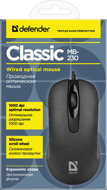 Миша Defender Classic MB-230 USB Black (52230)