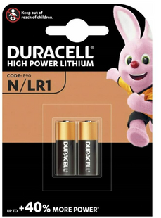 Батарейка щелочная Duracell N/LR1, 1.5V, блистер 2шт