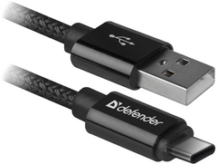 Кабель Defender USB09-03T PRO USB2.0, AM-Type-C Black, 1m (87814)