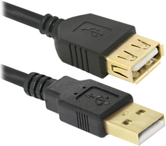 Кабель Defender USB02-06PRO USB2.0 AM-AF 1.8м, 2фер, blister