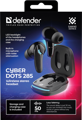 Гарнитура Defender CyberDots 285 TWS Bluetooth Black (63285)