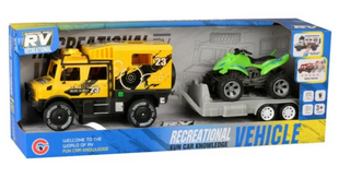 Игрушка CARS S Гоночный внедорожник с прицепом и пляжным мотоциклом (инерция, звук, свет)