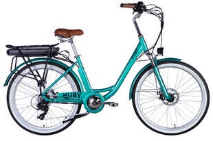 Електровелосипед 26" AL Dorozhnik eRUBY DD FR рама-17" 36B 12.5А*г 500Вт бірюзовий YS 2260 2025