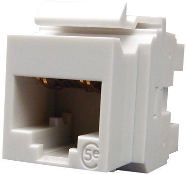 Розетковый модуль Molex KM 1xRJ45 (WE8W)/UTP/568A/B/PowerCat 5e White