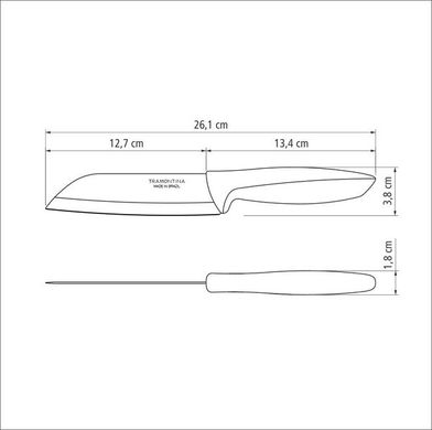 Нож кухонный Tramontina Plenus light grey, 127 мм