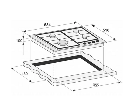 Варильна поверхня PRIME TECHNICS PGH 50036 FGBC