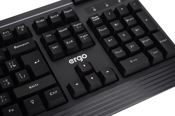Клавіатура Ergo KB-612 Keyboard ENG/RUS/UKR Чорна