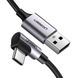 кабель Ugreen US284 USB - Type-C Cable Angled Alum. Braid 1м (чорний) фото 1