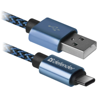 кабель Defender (87817)USB09-03T PRO USB(AM)-C Type, 1m синій