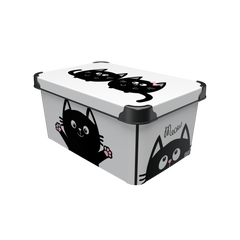 Контейнер Qutu Style Box Meow Black, 10 л