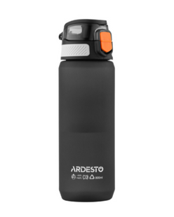 Бутылка для воды Ardesto Matte 800мл, пластик, черный