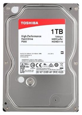 Жесткий диск Toshiba 1Tb 7200rpm 64Mb SATAIII P300 HDWD110UZSVA