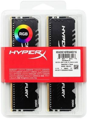 ОЗП Kingston HyperX Fury RGB 32GB DDR4 2666MHz (HX426C16FB3AK2/32)