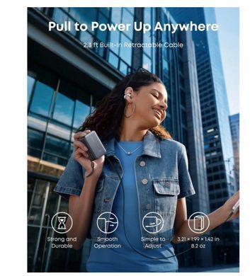 Powerbank ANKER Nano 10000 mAh 45W Built-In USB-C Cable Black