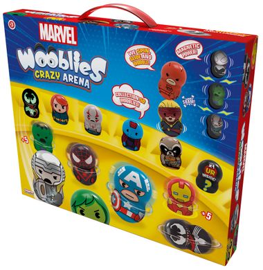 Игровой набор Marvel Wooblies Арена с 4 магнитными фигурками и 2 лончер