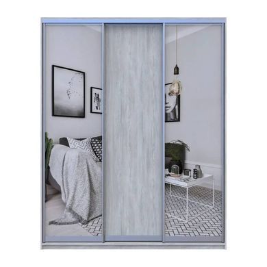 Шкаф купе Doros Сити Лайт Сосна Натти 1 ДСП / 2 зеркала 225х60х225 (DRS-011972)