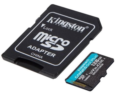 Карта пам'яті Kingston microSDXC 128GB Canvas Go+ U3 V30 (SDCG3/128GB) + Адаптер