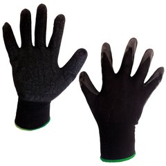 (WE2125) Перчатки трикотажные с латексным покрытием (черное), Werk