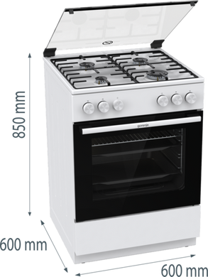 Плита газова GORENJE GG6A10WH (FG6A3A-HPD7B)