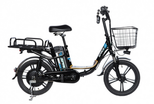 Велосипед з електроприводом 18" AL SPACE eELDORADO DD FR рама-15" 48B 10А*г 500Вт чорно-синій 2025