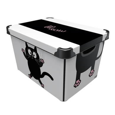 Контейнер Qutu Style Box Meow Black, 20 л