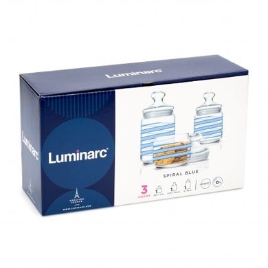 Банка Luminarc CLUB SPIRAL BLUE /НАБІР/3х0.5, 0.75,1 л (Q0394)