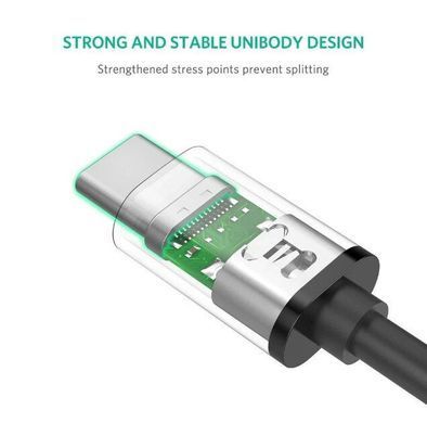 кабель Ugreen US286 Type-C - Type-C 3A Cable 2м (черный)