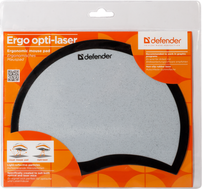 Килимок для мишi Defender Ergo opti-laser Black пластиковий, чорний