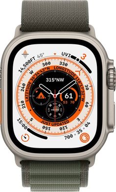 Смарт годинник Apple Watch Ultra GPS + Cellular, 49mm Titanium Case/Green Alpine Loop - M