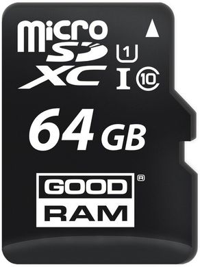 Картка пам'ятi Goodram microSDXC 64GB Class 10 UHS I + ad