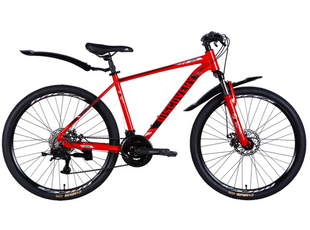 Велосипед AL 26" Discovery BASTION DD CS рама-18" красно-черный 2025