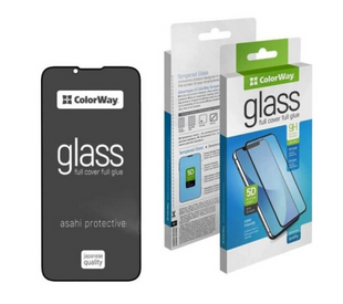 Защитное стекло ColorWay 9H FC glue черное для Apple iPhone 15 Plus