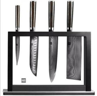 Набор кухонных ножей Xiaomi HuoHou Damascus Kitchen Knife Set (HU0073) 4шт.+подставка K