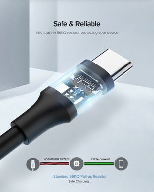 кабель Ugreen US287 USB - Type-C Cable 1м (чорний)