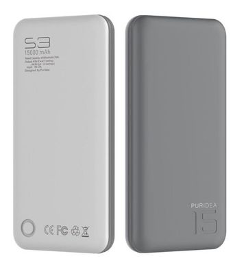 Внешний аккумулятор Puridea S3 15000mAh Li-Pol Rubber Grey & White