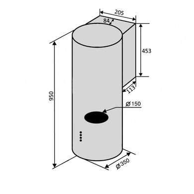 Витяжка Ventolux CILINDRO 35 BK (1000) ST