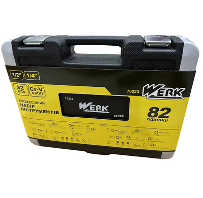Набор инструментов профессиональный 1/2" и 1/4" 82 ед. WERK